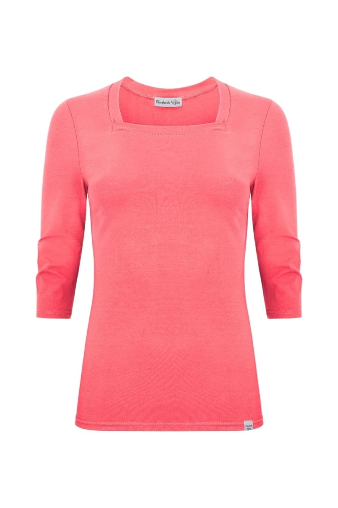 ERICA z rękawami 3:4 Sunkist Coral przód.jpg