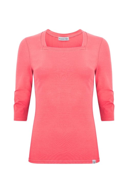 ERICA z rękawami 3:4 Sunkist Coral przód.jpg