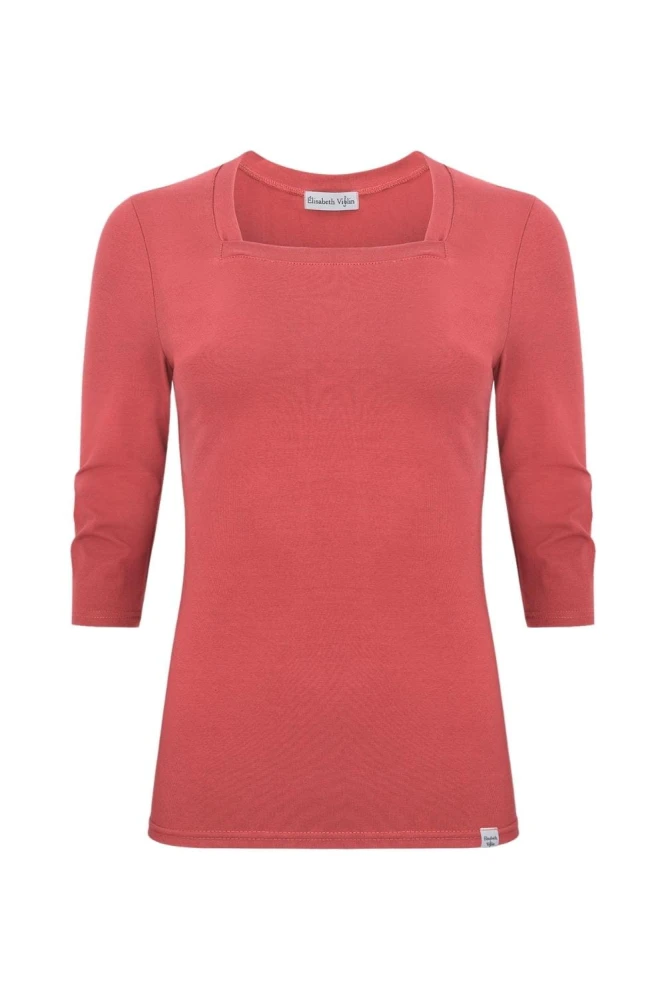 ERICA z rękawami 3:4 Garnet Rose przód.jpg