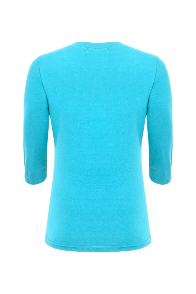 ERICA z rękawami 3:4 Cyan Blue tył.jpg
