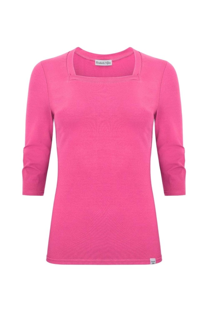 ERICA z rękawami 3:4 Shocking Pink przód.jpg