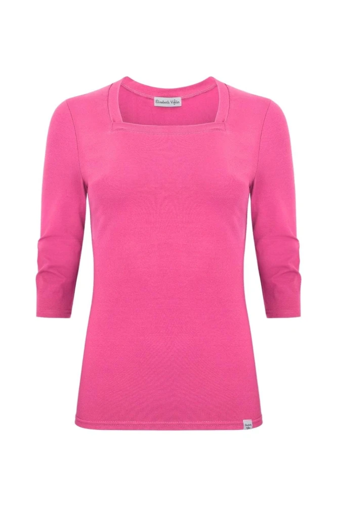 ERICA z rękawami 3:4 Shocking Pink przód.jpg