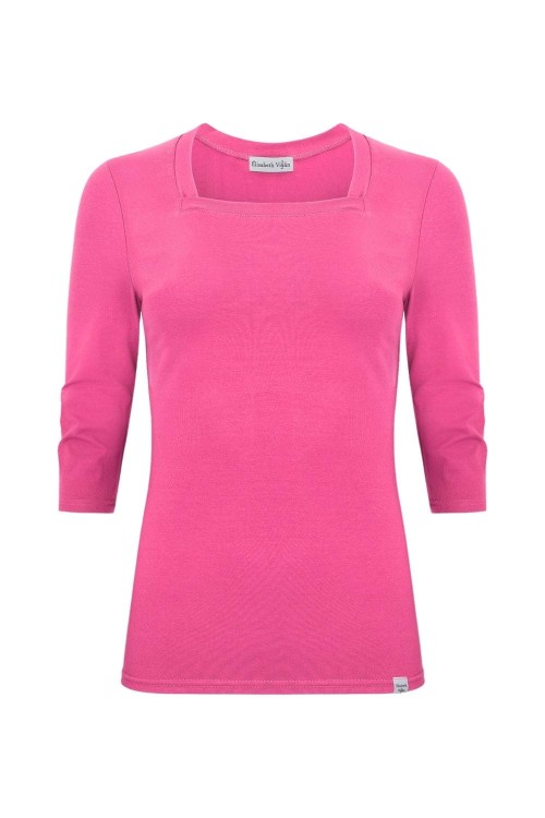 ERICA z rękawami 3:4 Shocking Pink przód.jpg
