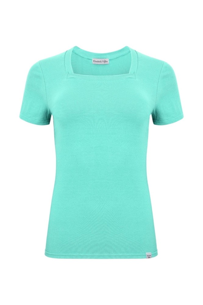 ERICA z krótkimi rękawami Blue Turquoise przód.jpg