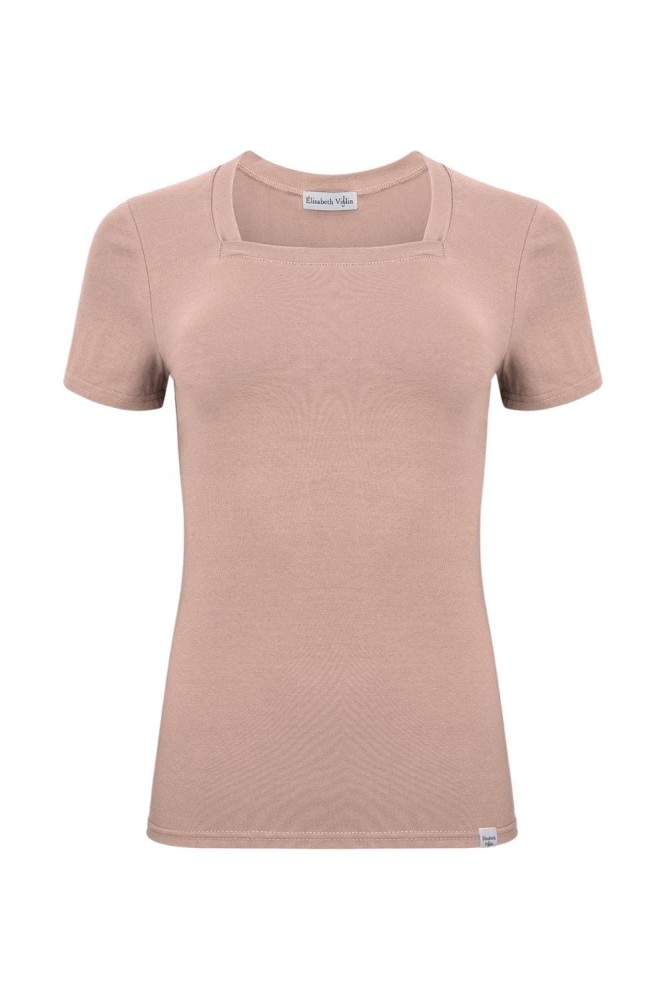 ERICA z krótkimi rękawami Warm Taupe przód.jpg
