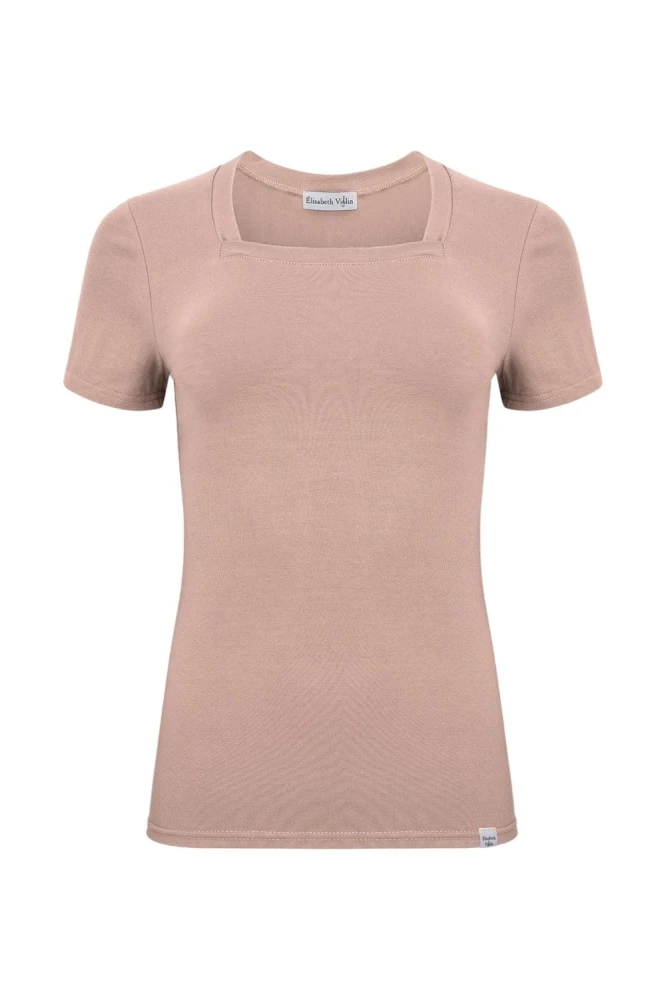 ERICA z krótkimi rękawami Warm Taupe przód.jpg