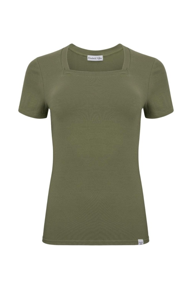 ERICA z krótkimi rękawami Dusty Olive przód.jpg