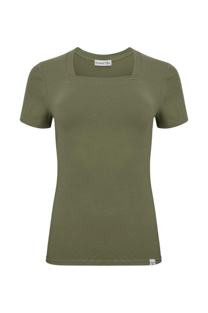 ERICA z krótkimi rękawami Dusty Olive przód.jpg