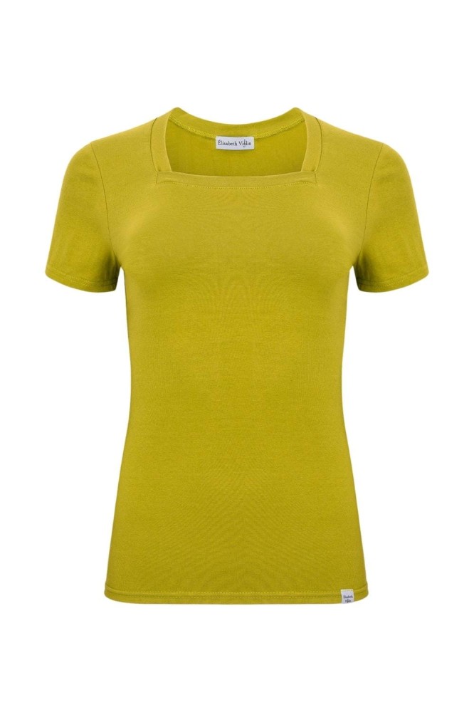 ERICA z krótkimi rękawami Golden Olive przód.jpg
