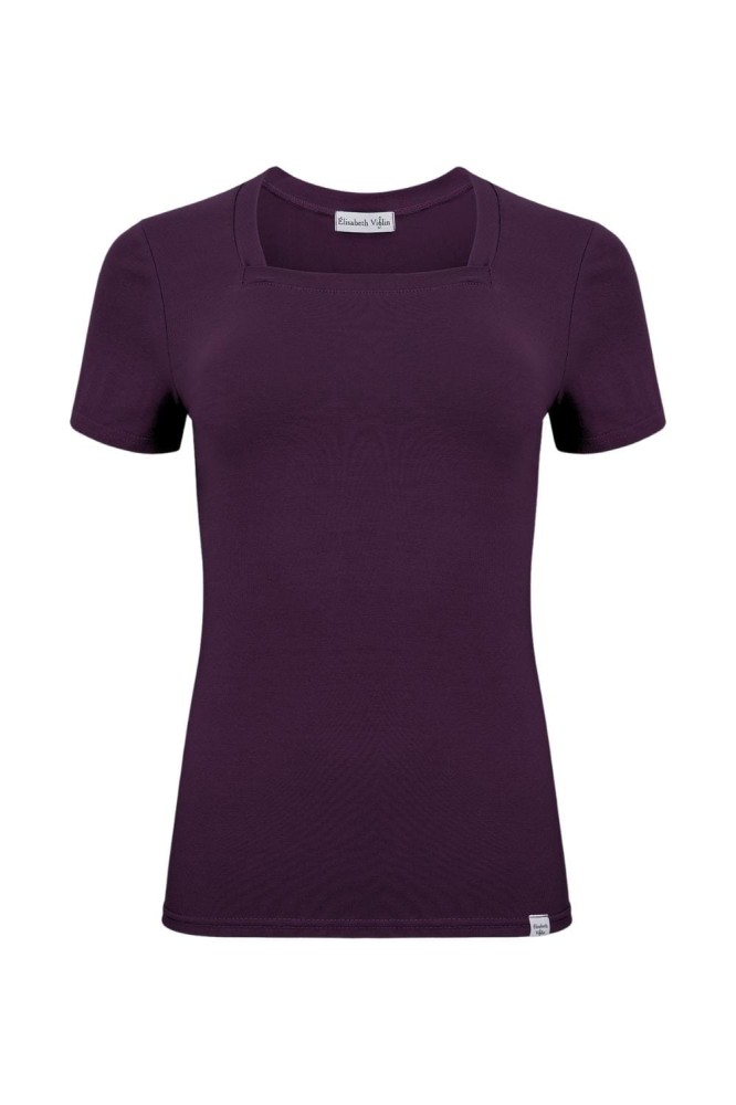 ERICA z krótkimi rękawami Plum Purple przód.jpg