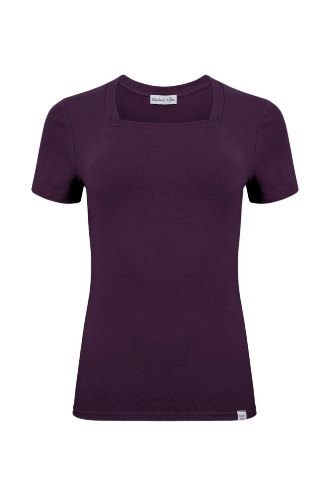 ERICA z krótkimi rękawami Plum Purple przód.jpg