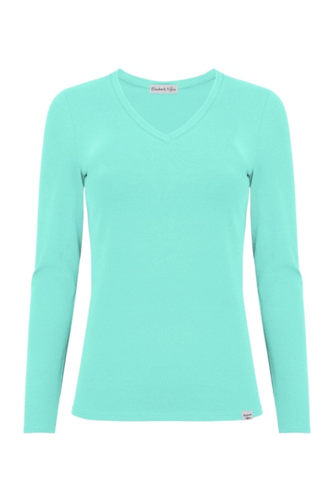VERA z długimi rękawami Blue Turquoise przód.jpg