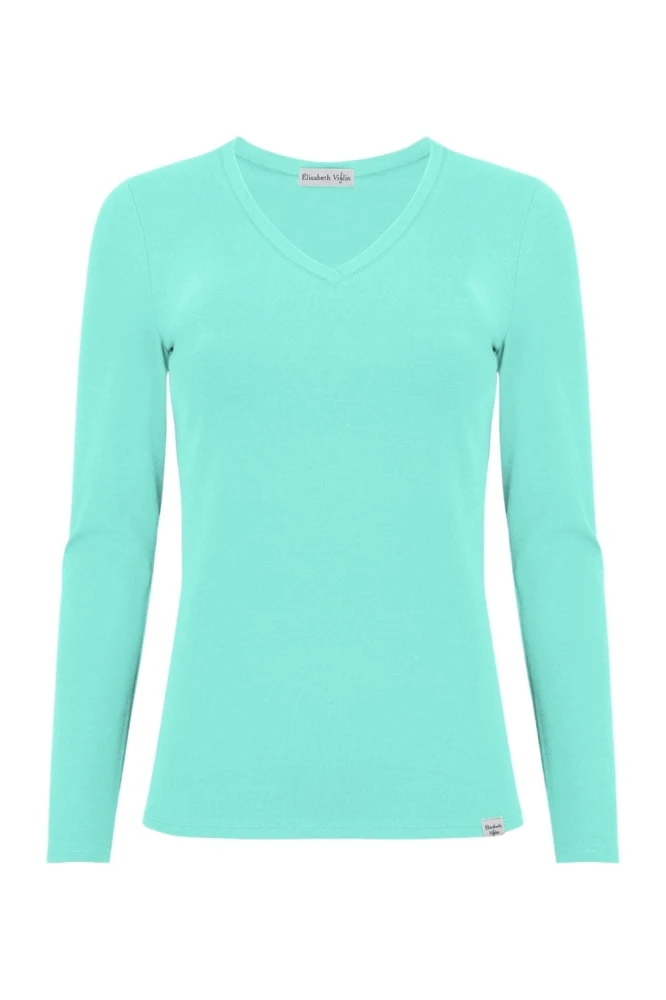 VERA z długimi rękawami Blue Turquoise przód.jpg