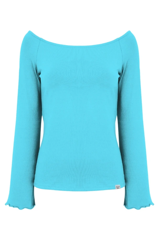 LAURA z długimi rękawami Cyan Blue przód.jpg
