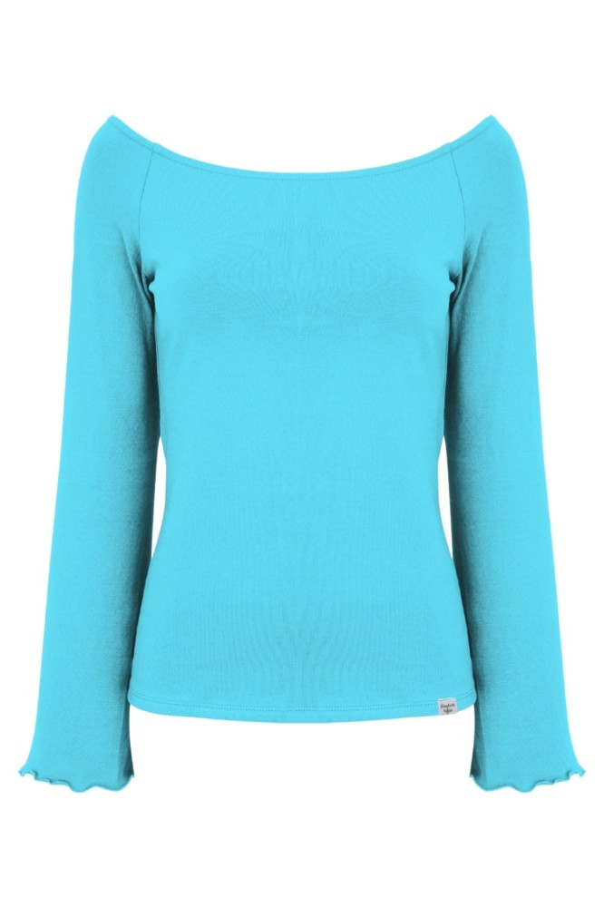 LAURA z długimi rękawami Cyan Blue przód.jpg