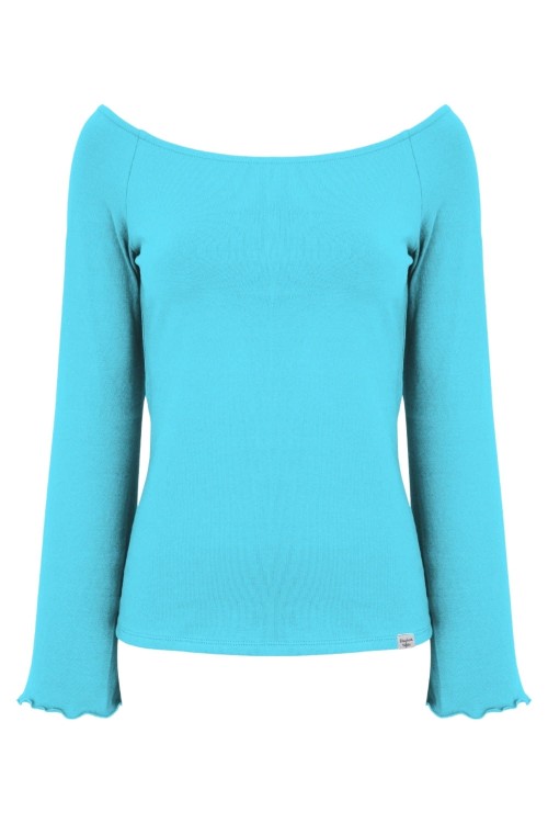 LAURA z długimi rękawami Cyan Blue przód.jpg