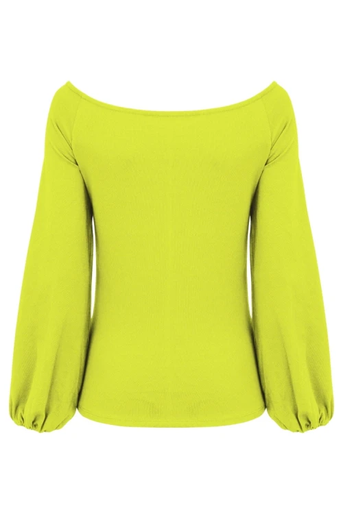 MORELLA z długimi rękawami Bright Chartreuse tył.jpg