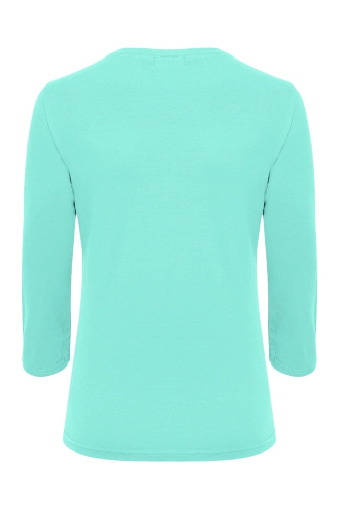 VERA z rękawami 3:4 Blue Turquoise tył.jpg