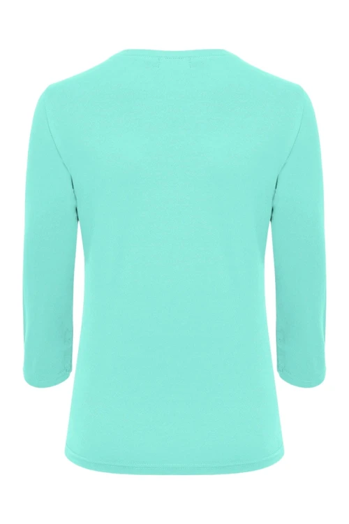 VERA z rękawami 3:4 Blue Turquoise tył.jpg