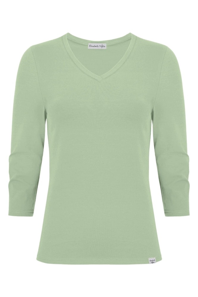 VERA z rękawami 3:4 Iceberg Green przód.jpg