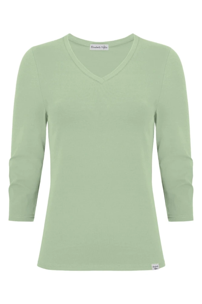VERA z rękawami 3:4 Iceberg Green przód.jpg