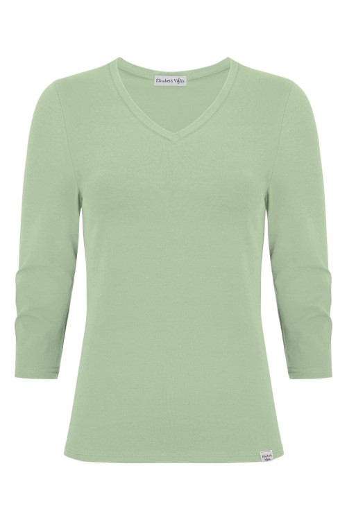 VERA z rękawami 3:4 Iceberg Green przód.jpg