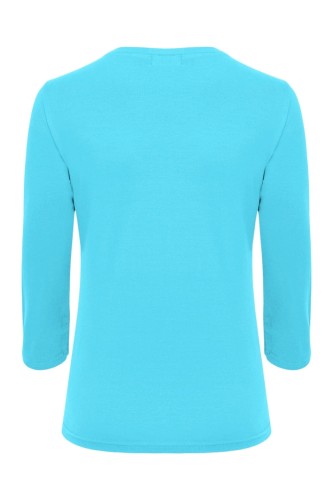 VERA z rękawami 3:4 Cyan Blue tył.jpg