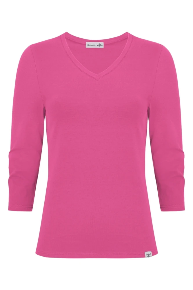 VERA z rękawami 3:4 Fuchsia Rose przód.jpg