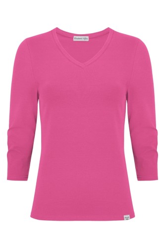 VERA z rękawami 3:4 Fuchsia Rose przód.jpg