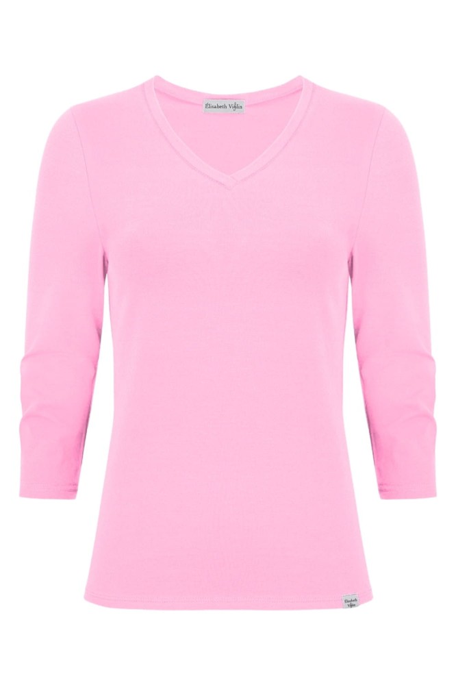 VERA z rękawami 3:4 Sea Pink przód.jpg