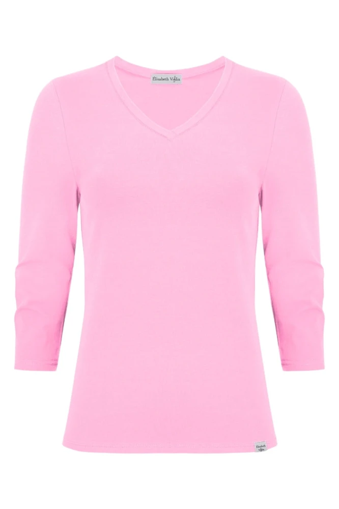 VERA z rękawami 3:4 Sea Pink przód.jpg