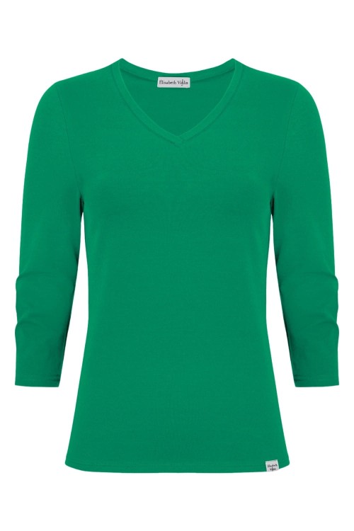 VERA z rękawami 3:4 Deep Green przód.jpg