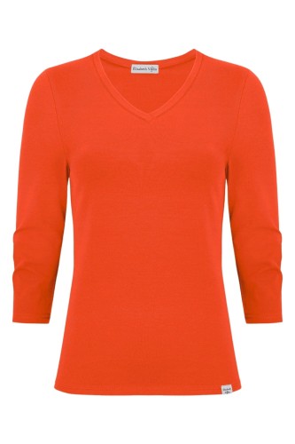 VERA z rękawami 3:4 Mandarin Red przód.jpg