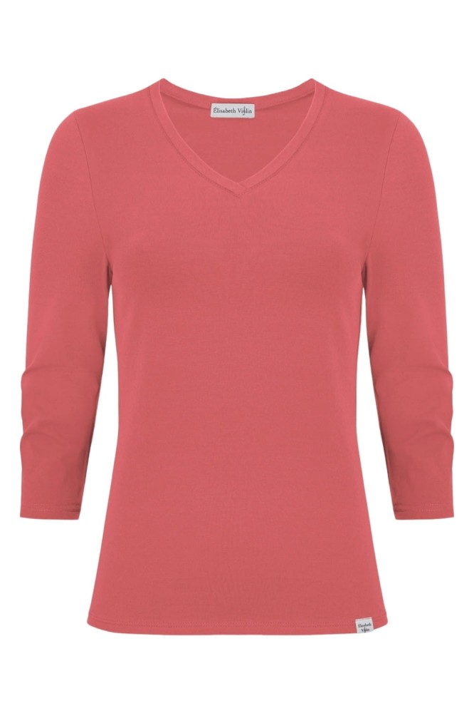 VERA z rękawami 3:4 Garnet Rose przód.jpg