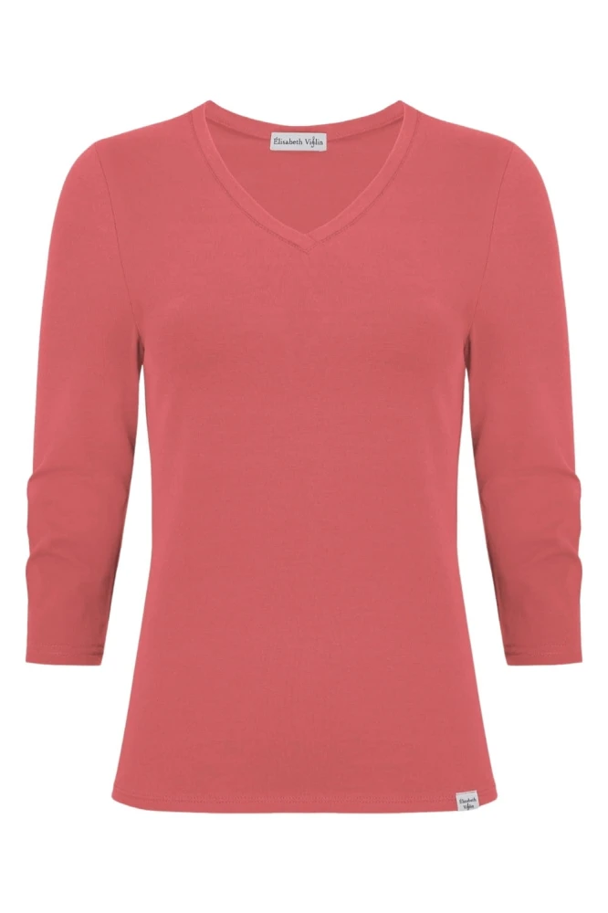 VERA z rękawami 3:4 Garnet Rose przód.jpg