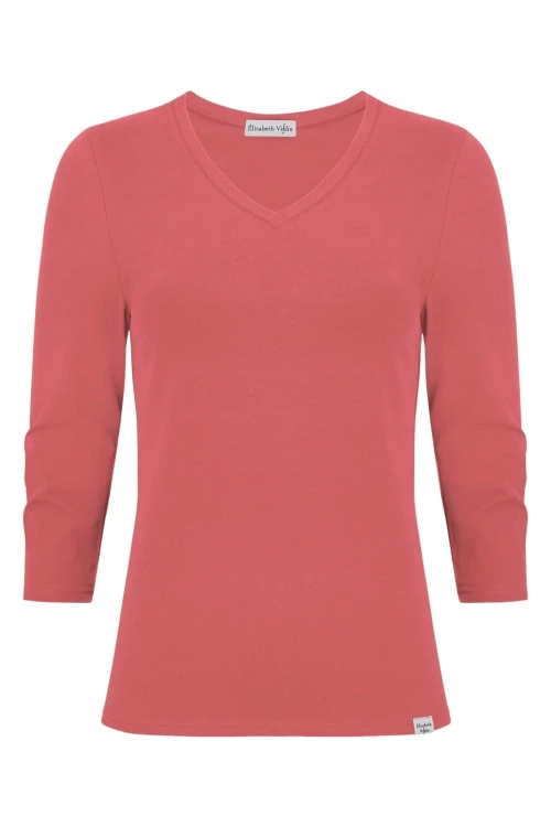 VERA z rękawami 3:4 Garnet Rose przód.jpg