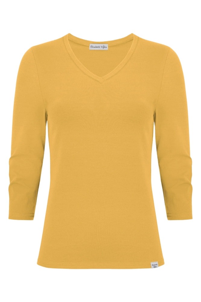 VERA z rękawami 3:4 Mineral Yellow przód.jpg