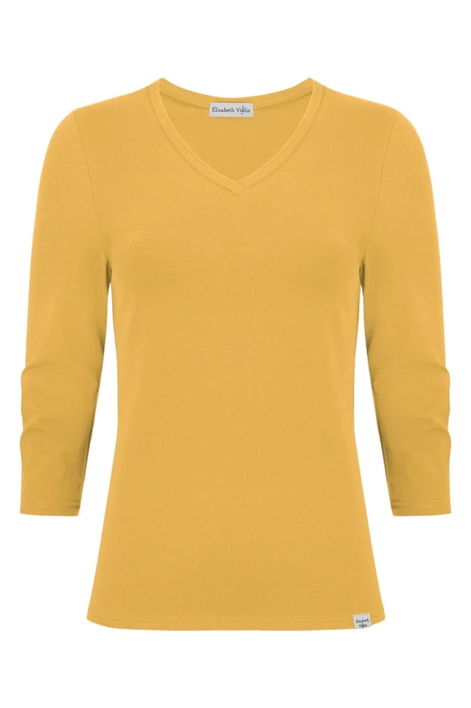 VERA z rękawami 3:4 Mineral Yellow przód.jpg