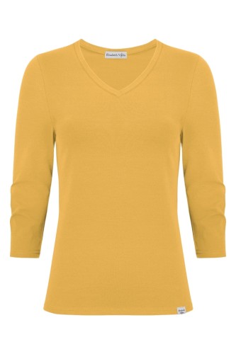 VERA z rękawami 3:4 Mineral Yellow przód.jpg