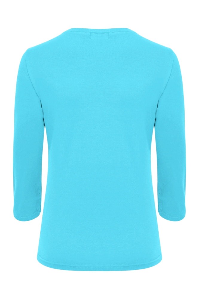 VERA z rękawami 3:4 Cyan Blue tył.jpg