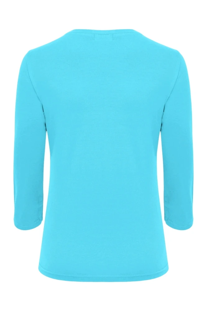 VERA z rękawami 3:4 Cyan Blue tył.jpg