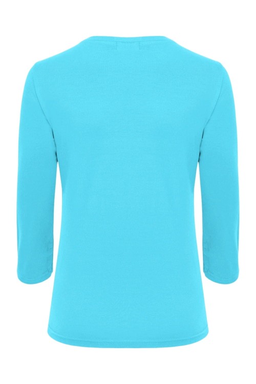 VERA z rękawami 3:4 Cyan Blue tył.jpg