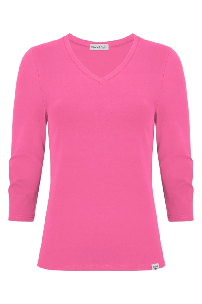 VERA z rękawami 3:4 Shocking Pink przód.jpg
