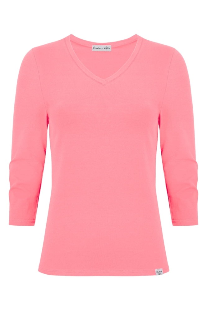VERA z rękawami 3:4 Geranium Pink przód.jpg