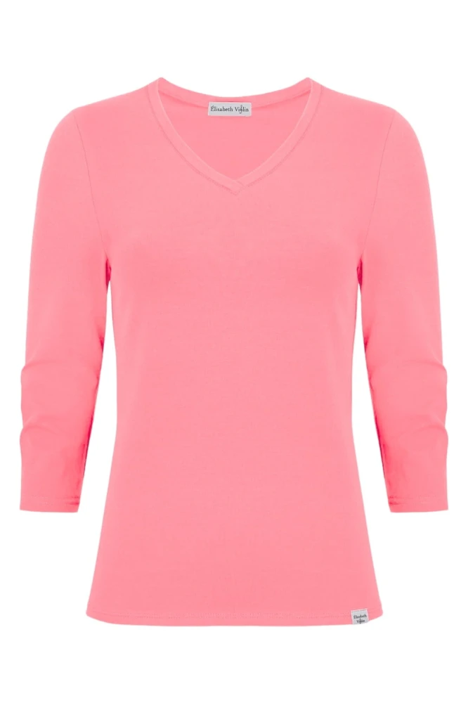 VERA z rękawami 3:4 Geranium Pink przód.jpg