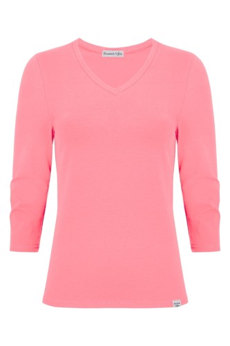 VERA z rękawami 3:4 Geranium Pink przód.jpg