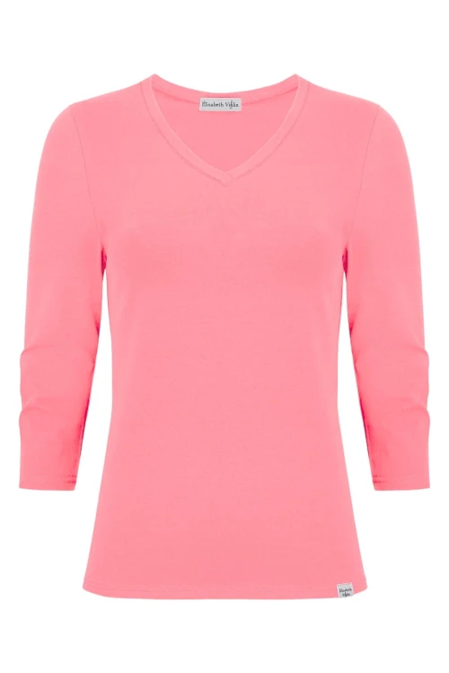VERA z rękawami 3:4 Geranium Pink przód.jpg