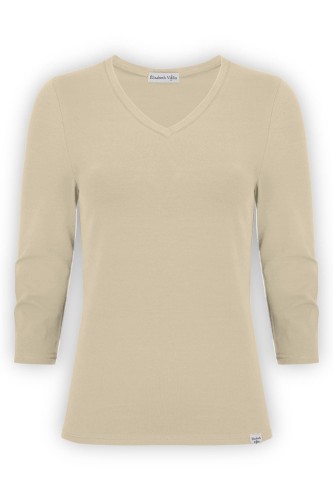 VERA z rękawami 3:4 Brown Rice przód.jpg