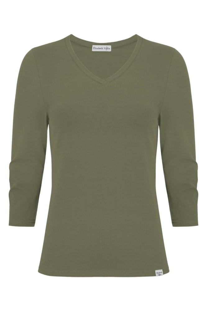 VERA z rękawami 3:4 Dusty Olive przód.jpg