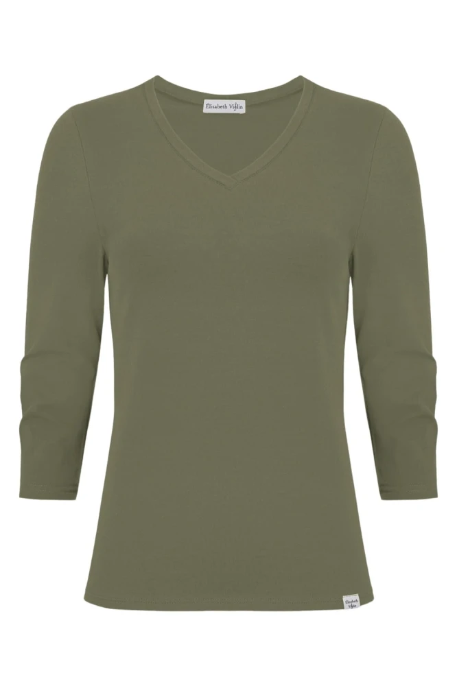 VERA z rękawami 3:4 Dusty Olive przód.jpg
